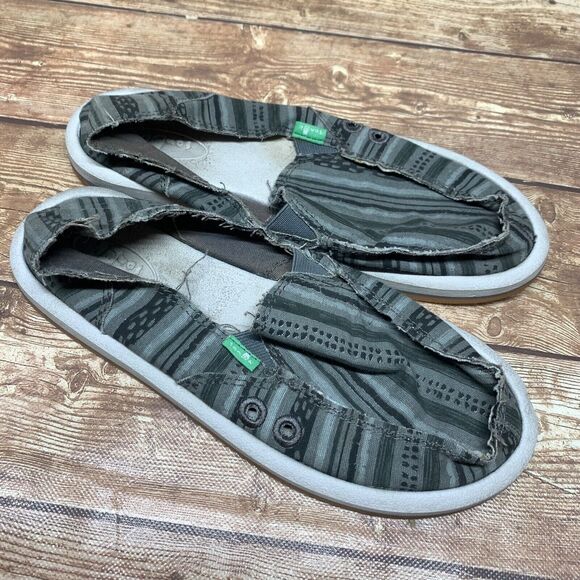 Sanuk Shoes - Sanuk‎ Shoes Womens 6 Casual Loafer Sneakers Flats Comfort Gray Fabric Slip On